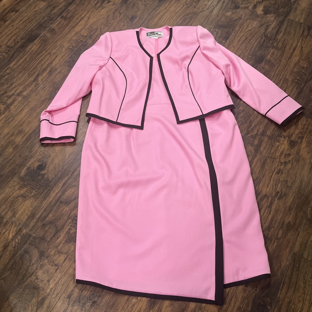 Ben Marc International Women's Church Suit Set Pink Dress & Jacket, Sz 18 EUC - Picture 3 of 15